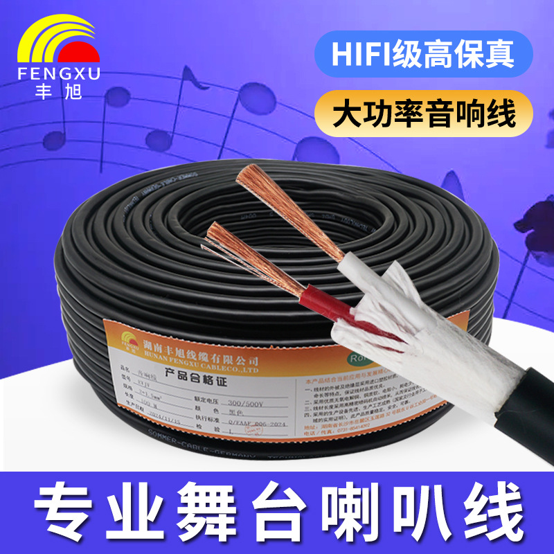 国标纯无氧铜芯EVJV2芯发烧级汽车音响线 室外双绞工程音箱喇叭线